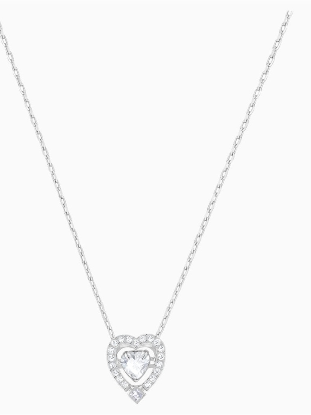 N E W - Swarovski Sparkling Dance Heart Necklace, White